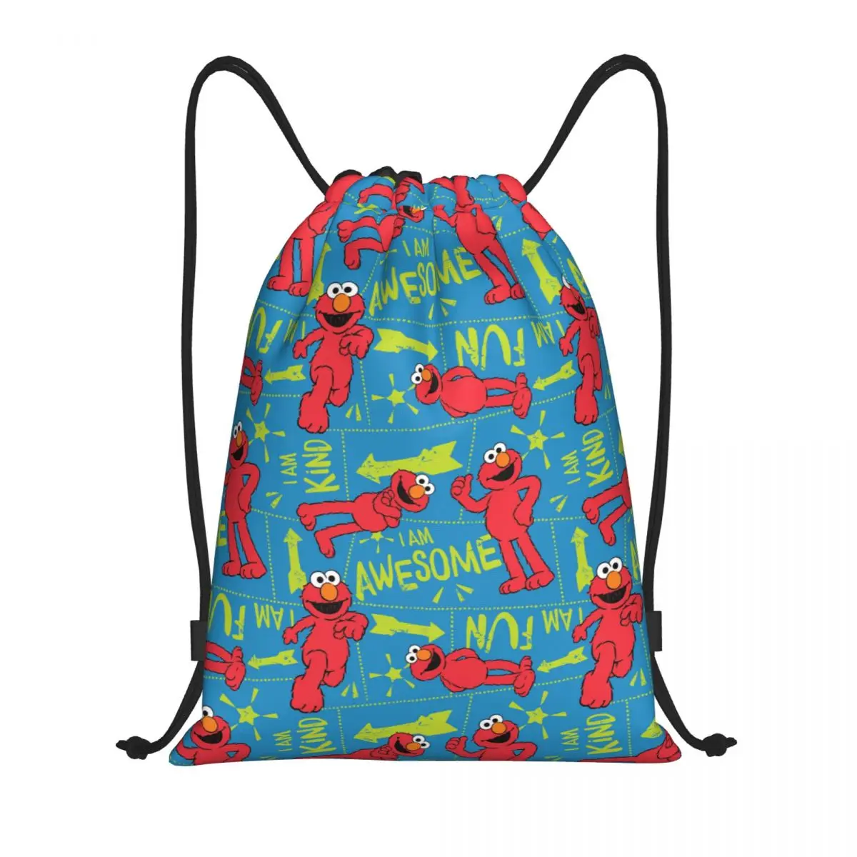 

Custom Sesame Street Manga Drawstring Bag Women Men Lightweight Cookie Monster Sports Gym Storage Backpack