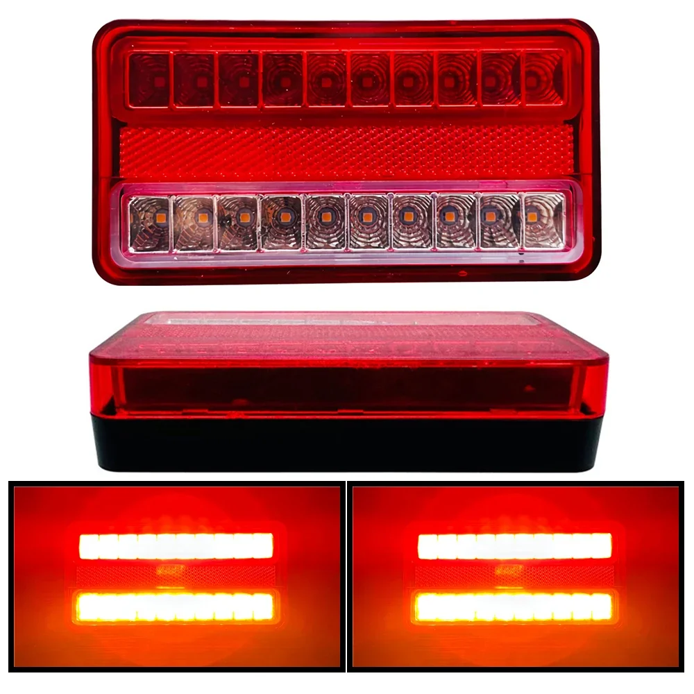 

2Pcs 12V - 80V задние фонари прицепа Taillight LED вилочный погрузчик задний фонарь трактор сигнал поворота тормозной свет RV Ван задний фонарь
