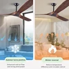 American Style Solid Wood Retro Ceiling Fan, Nordic Living Room, Dining Room, Industrial Variable Frequency 110V Electric Fan 3