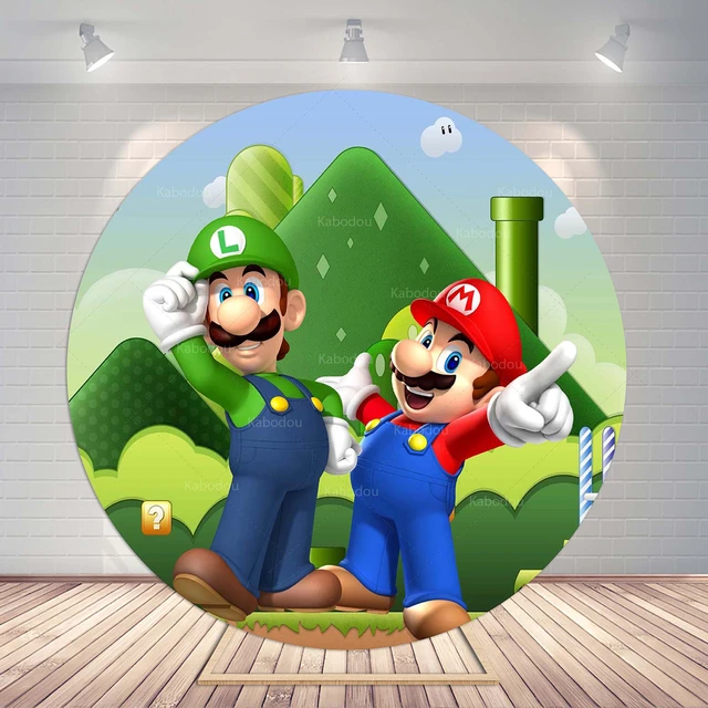 Super Mario Backdrop Party Decoration Round Covers Boys Bros Birthday Baby  Showe Background Plinth Cylinder Banner Props Studio - AliExpress