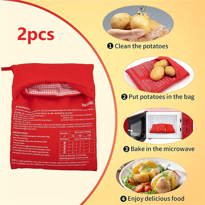 1/2pcs Microwave Oven Potato Cooker Bag Baked Potato Microwave Cooking