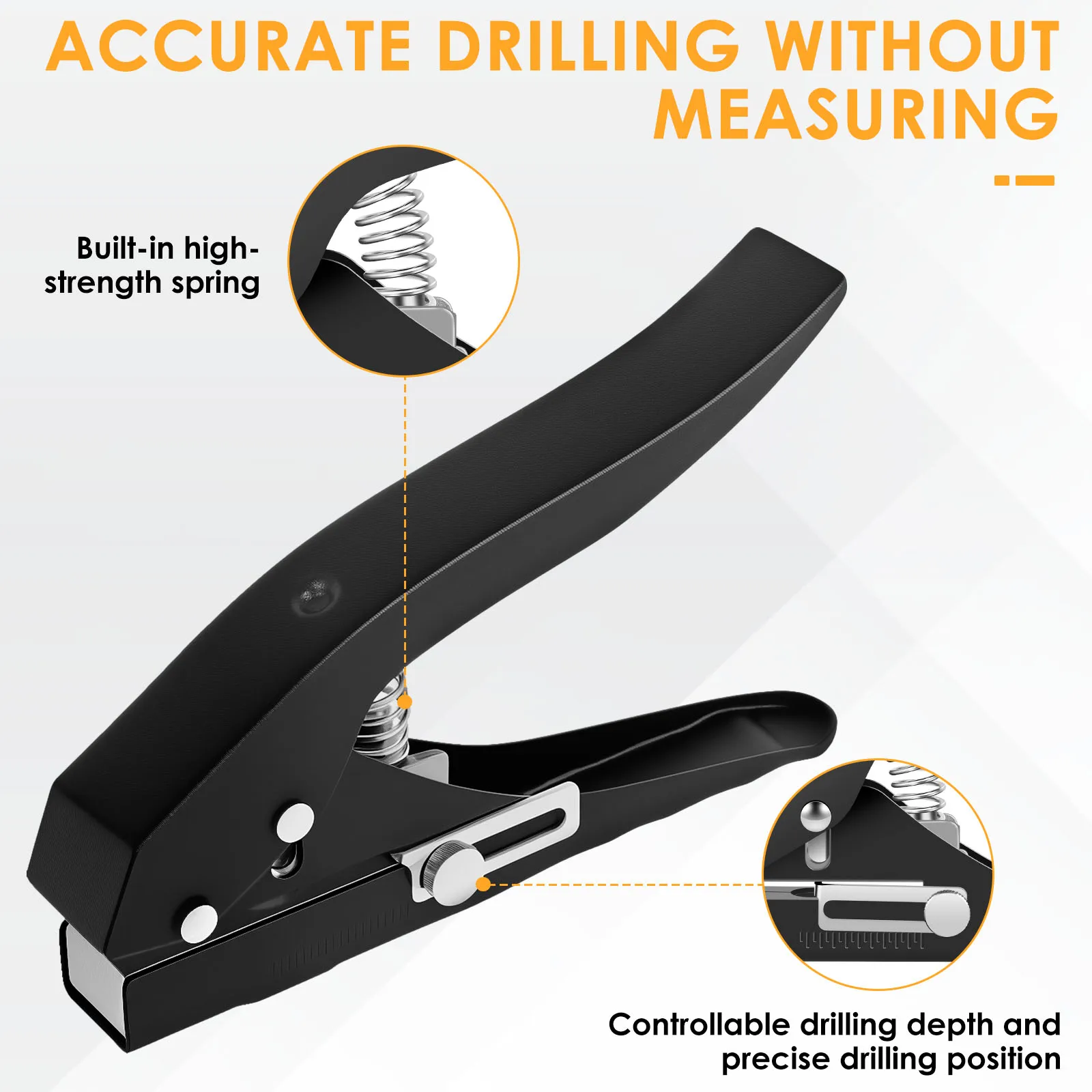 Single Hole Punch 8/15mm Hole Puncher Edge Banding Round Punching Pliers Paper Scrapbook Punches for Home Office School Supplies - 4