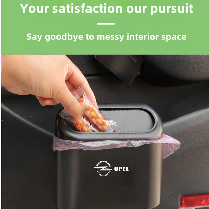 Suspended car garbage bin, storage box, ABS square press garbage bin For Opel Astra H G J Insignia Mokka Zafira Corsa Vectra
