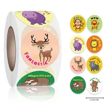 

500pcs 1inch Cartoon Animal Children Sticker Label Thank You Cute Toy Game Sticker DIY Gift Sealing Label Decoration Supplie Set