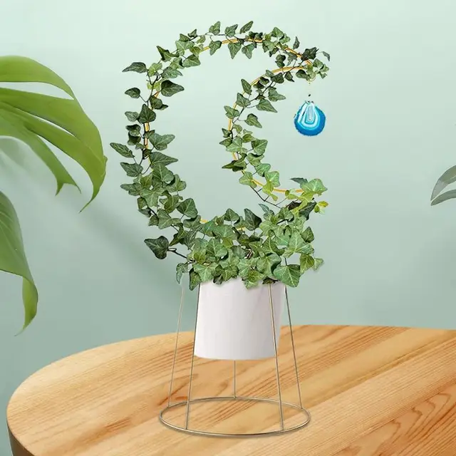 Rácsos A Mászó Növényekhez Beltéri Hold Alakú Növényi Rács Achát Medál Kis Kerti Cserepes Növények Barkácsolásához - Image 3