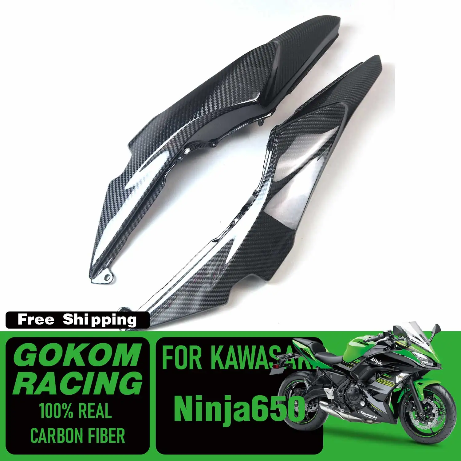 

Боковые панели Gokom Racing для Kawasaki NINJA650, защитная крышка, обтекатель из 100% натурального углеродного волокна, аксессуары для мотоциклов