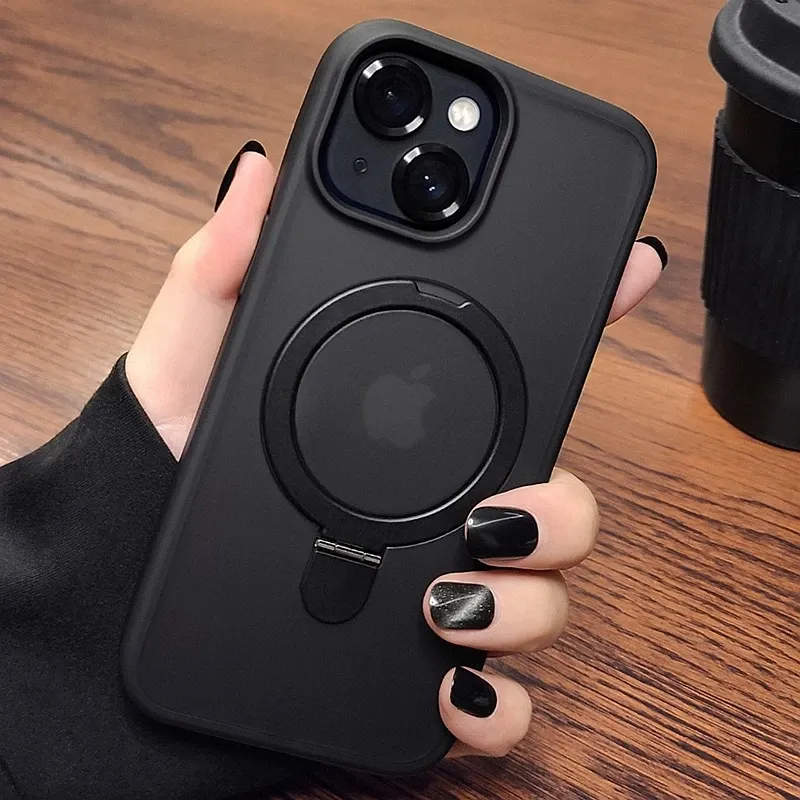 Luxury Magsafe Transparent Phone Case For iPhone 11 12 13 14 15 16 Pro Max Plus Magnetic Ring Bracket Lens Protection Cover