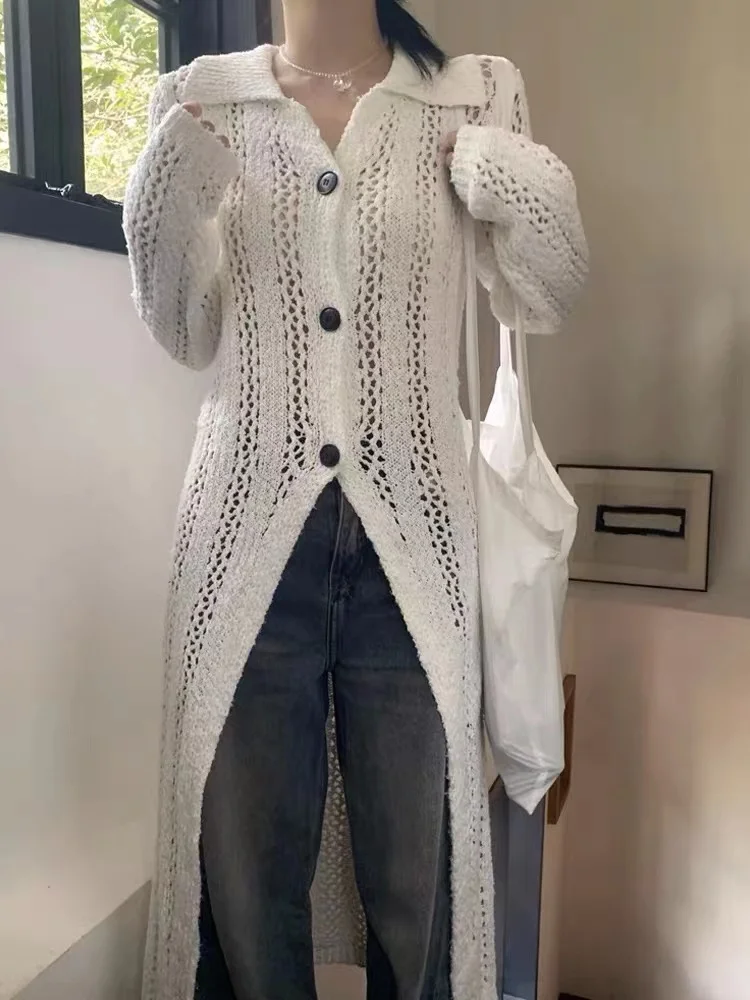 

Summer Womens Sweaters 2023 Women Clothing Oversize Vintage Cardigan Thin Sweater Knitted Cardigan Knit Button Loose Maxi Tops