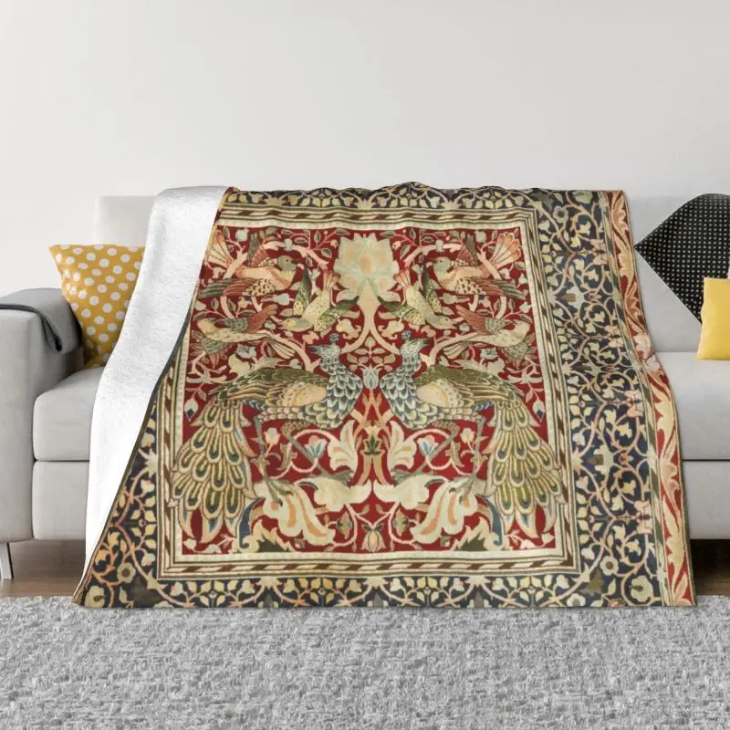 

William Morris Blanket Soft Fleece Spring Warm Flannel Floral Textile Pattern Throw Blankets for Sofa Home Bedding Bedspread