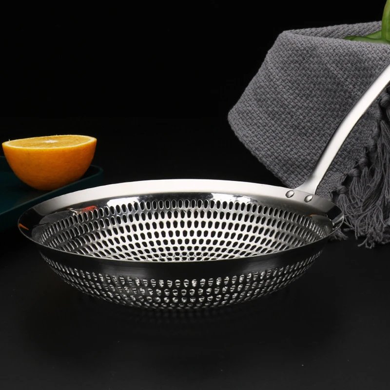 304 large slotted spoon thickened stainless steel skimmer for household commercial kitchen skimmer strainer for frying filter