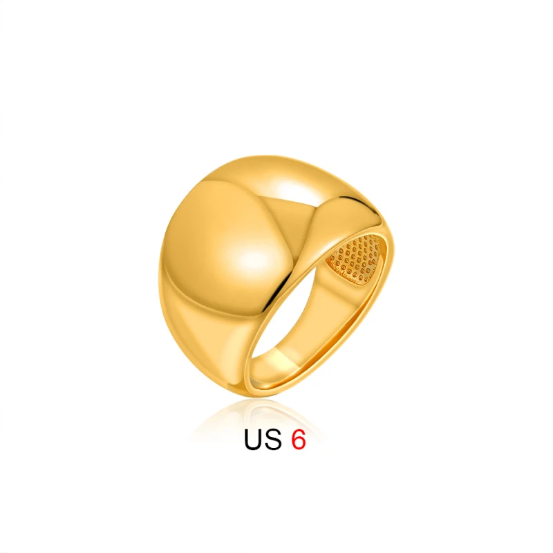 Anello da dito geometrico liscio esagerato Accessori di tendenza da donna 2025 Anelli di moda robusti in acciaio inossidabile Regalo di gioielli da sposa - immagine 6