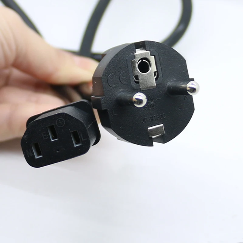 3핀 유럽 표준 테일 전원 코드 순수 구리 16A 0.75/1.5mm² EU AC 전원 플러그 케이블 (밥솥용) CE 인증