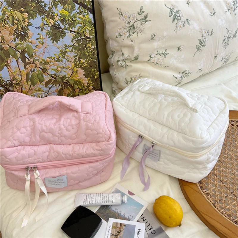 

New Flower Pattern Women Makeup Bag Toiletries Cosmetic Organizer Zipper Bag Travel Wash Pouch Cosmetic Bag Female Make Up Bags