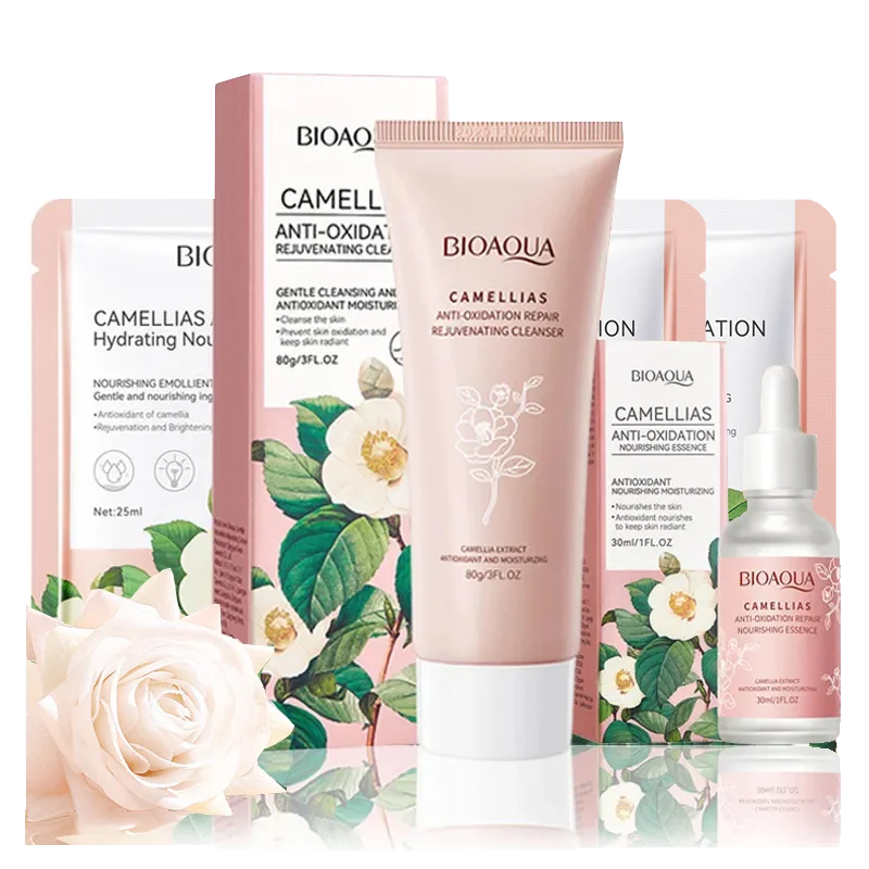 BIOAOUA Camellia Moisturizing Skin Care Sets Face Masks Facial Cleanser