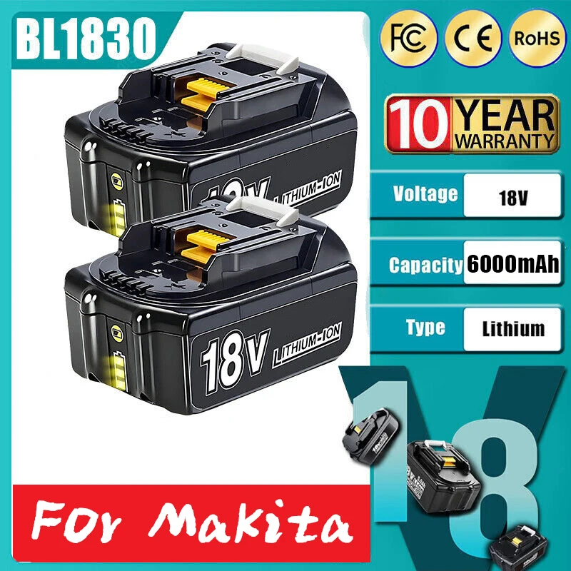 

BL1850 BL1860 For Makita 18V Battery BL1850B BL1860b Rechargeable Li-ion Battery For Makita 18V Charger BL1830b BL1840 LXT400