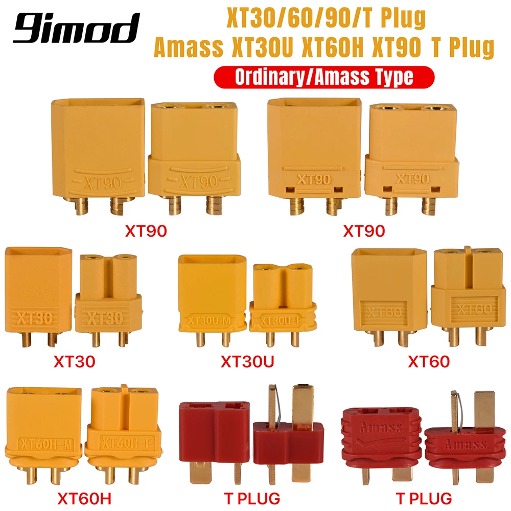 5/10 пар XT60 XT30 XT90 T-plug, штекерные, гнездовые, разъемы Amass XT30U XT60H XT90 T Plug Deans для батареи Lipo RC