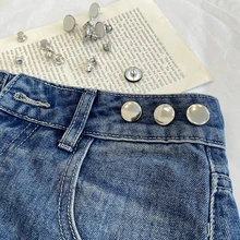  Detachable Retro Metal Buttons Snap Fastener Pants Pin for Jeans Retractable Button Sewing-Free Buckles Perfect Fit Reduce Waist 