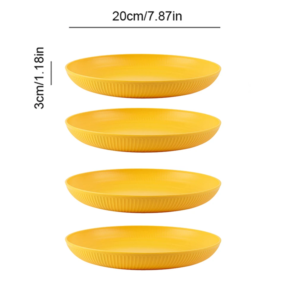 4 יח 'מנות ארוחת ערב קש חיטה לוחיות בר סט כלי שולחן אוכל מלא ידידותי לסביבה של צלחות סט אביזרים למטבח dinnerware