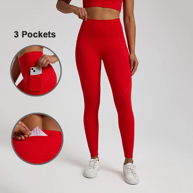 Nude No Front Seam Yoga Pants 3 Pockets Leggings Women for Gym Legging Push  Up Tights Sport Leggins Mujer Fitness Pantalones - AliExpress