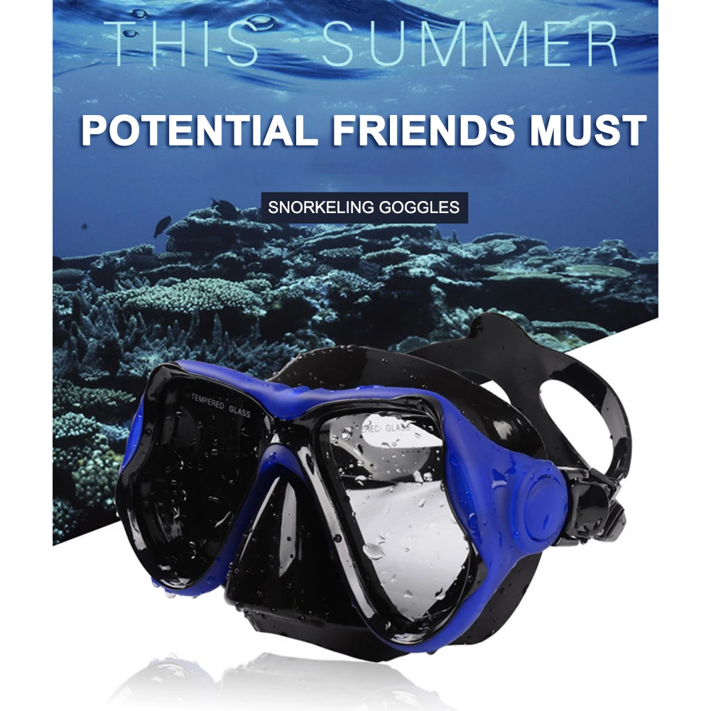 Scuba Diving Mask Anti-Fog Professional Snorkeling Mask Panoramic Wide View Snorkels Diving Goggles Free Swim