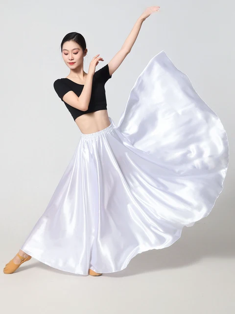 Gonna Danza Del Ventre Ragazze In Raso Cerchio Completo - Per Flamenco E Ballo