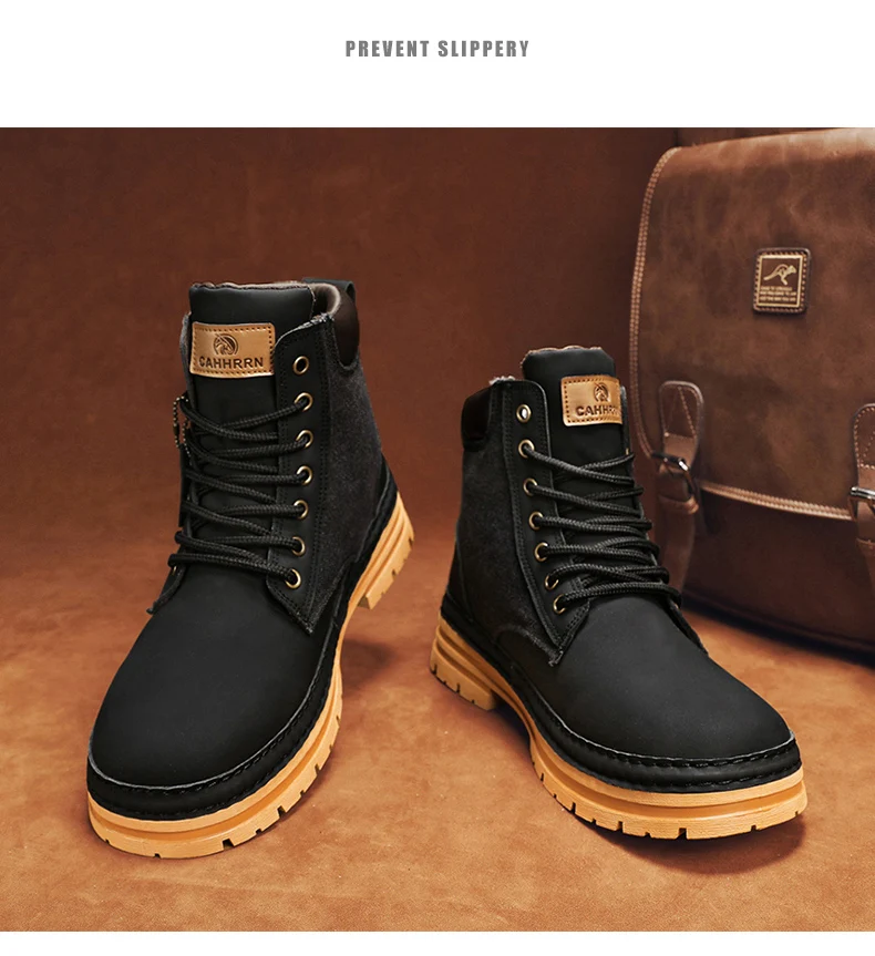 Winter Leather Work Boots: Casual Luxury for Men - true deals club