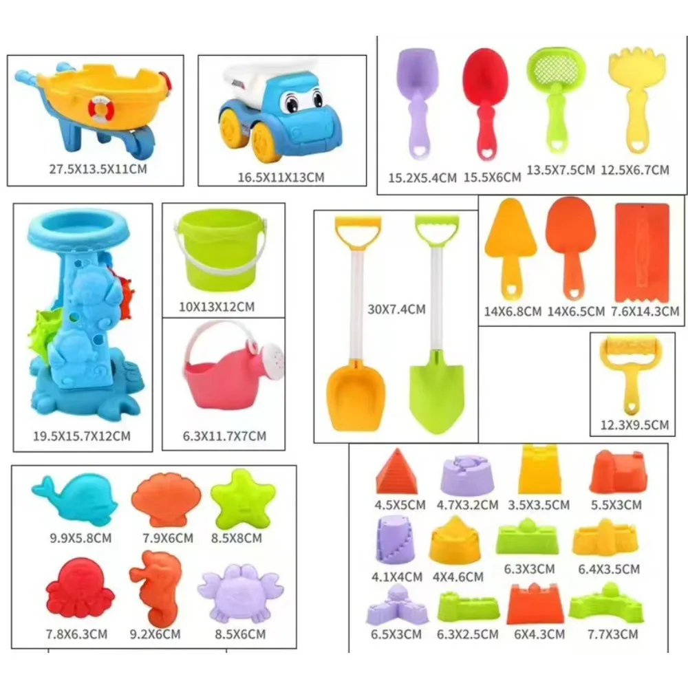 Beach Toys for Kids Sand Toys Set Sand Bucket Shovel Rake Toys for Beach Animal Dinosaur Molds Travel Sandbox Toys for Toddlers 2