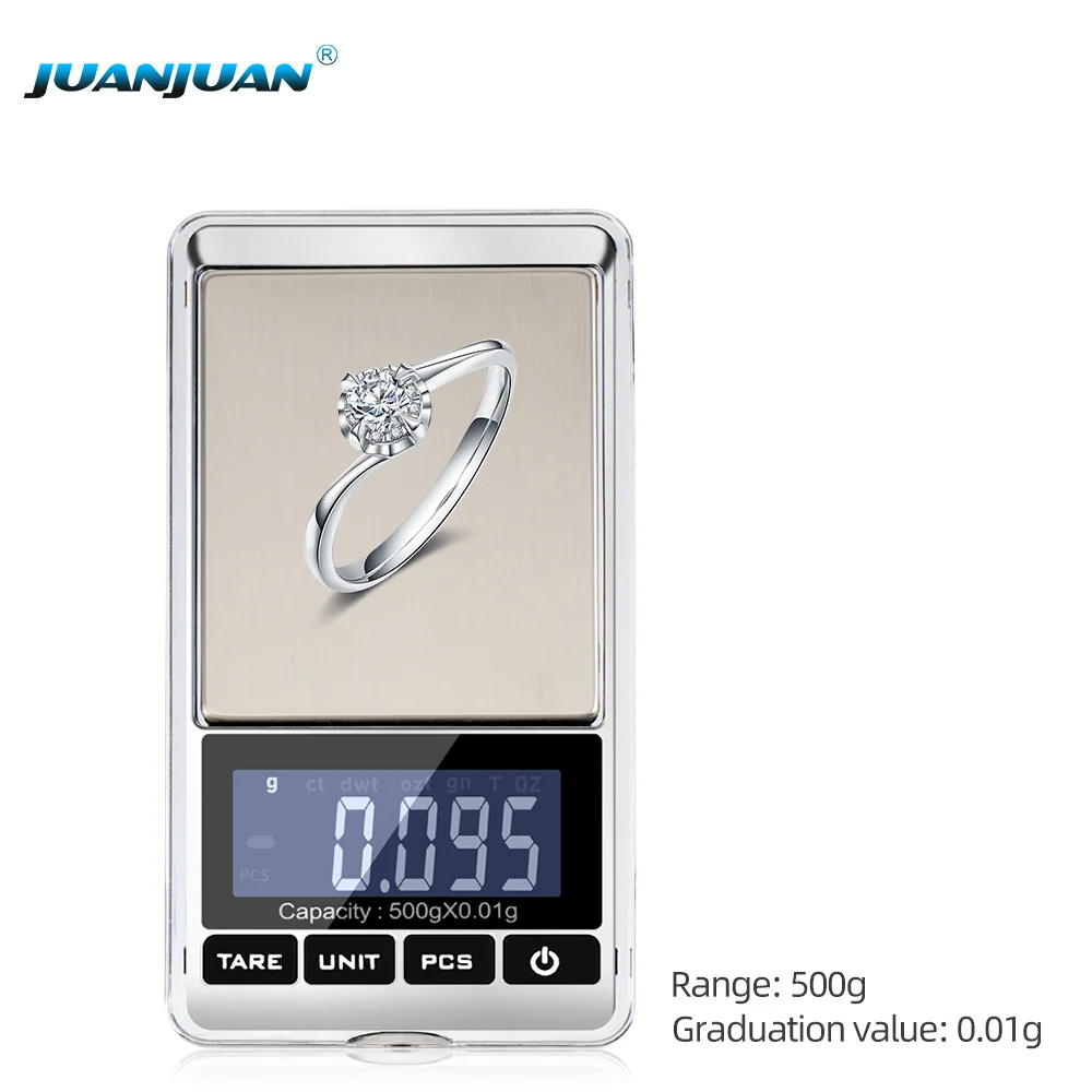 Balance de cuisine numérique 500g/0.01g portable - Pour aliments, bijoux et appâts de pêche - Affichage LCD précis