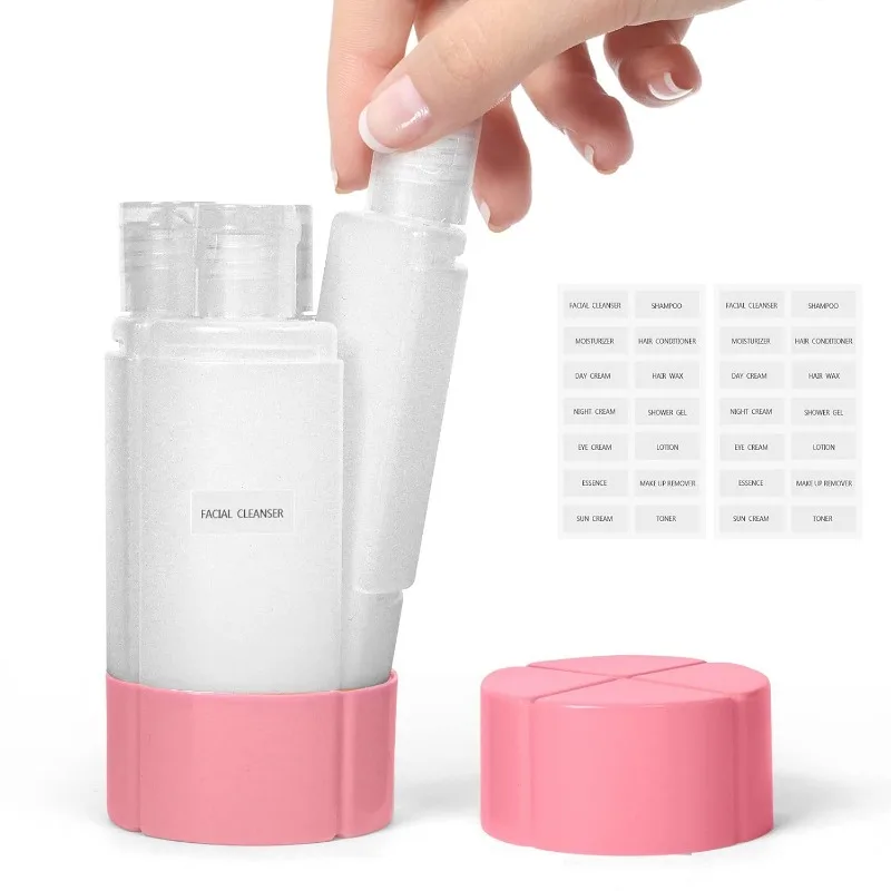 Portable 4-in-1 Leak-Proof Travel Toiletry Bottle Set (4 x 60ml) for Gym, Camping, and Carry-On