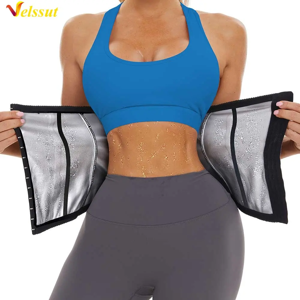 

Velssut Sauna Waist Trainer for Women Weight Loss Belly Belt Hot Sweat Waist Cincher Fat Burner Slimming Body Shaper Sport Gym