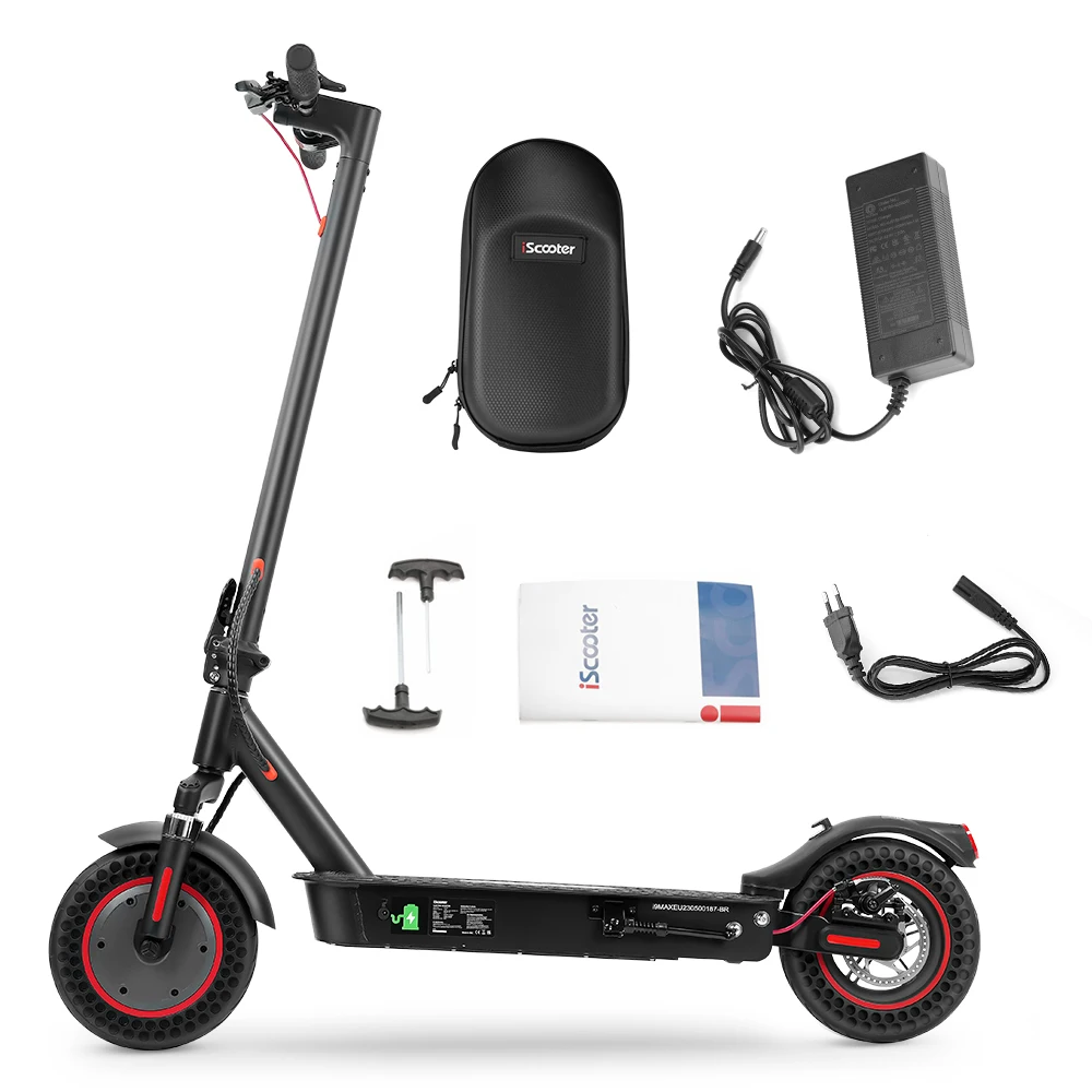 Monopattino Elettrico iScooter i9Max con Pneumatici a Nido d'Ape da 10'', Motore 500W, Batteria 36V/10AH, Velocità Massima 30KM/H, Pieghevole, Leggero per Pendolari - immagine 6