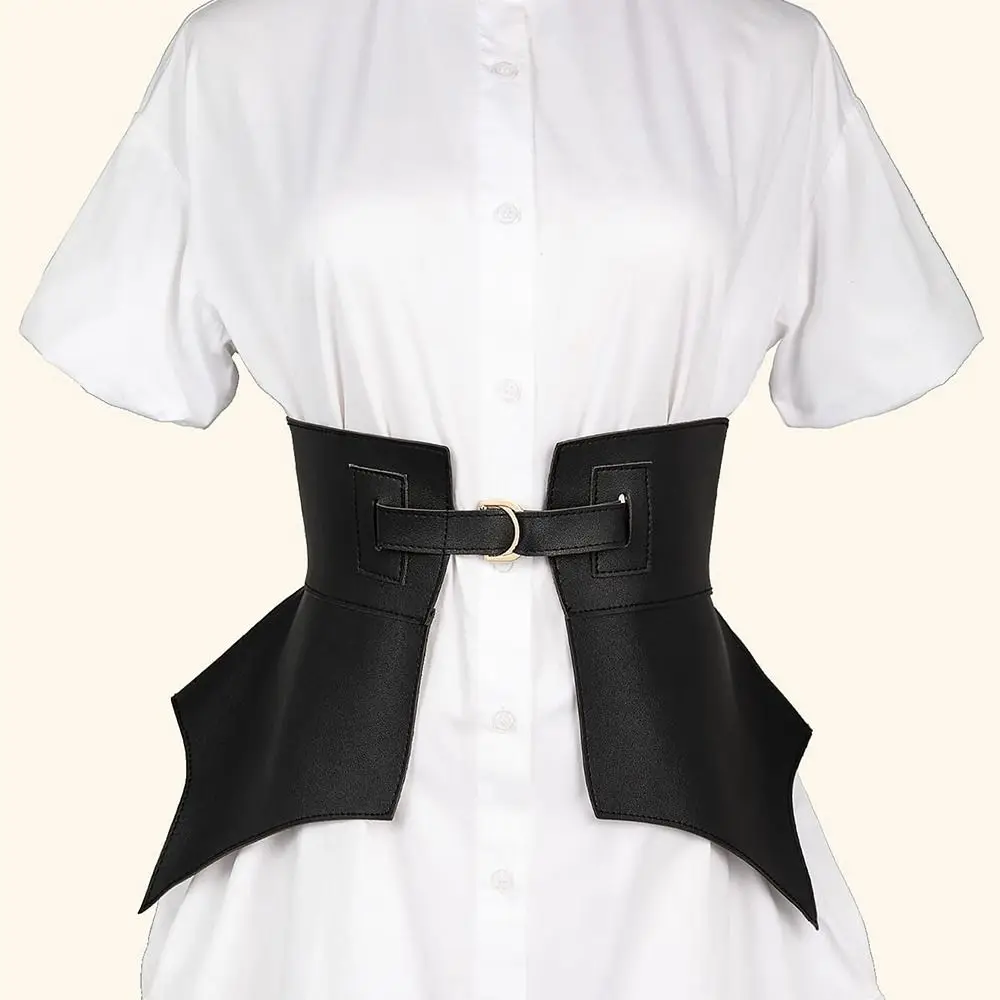 Cintura Corsetto Donna Elastica Vintage In Pelle PU, Lacci Regolabili, Larga Marrone, Per Costumi Halloween E Outfit Di Moda