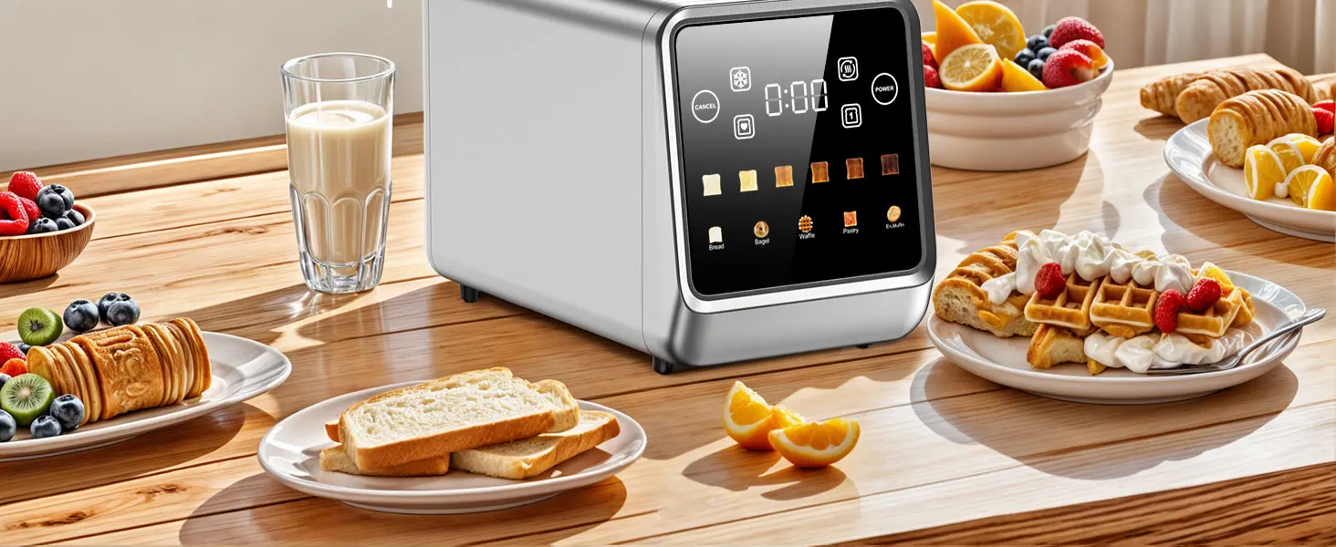 Stainless Steel Smart Digital Toaster – Single Slot, 6 Shade Settings