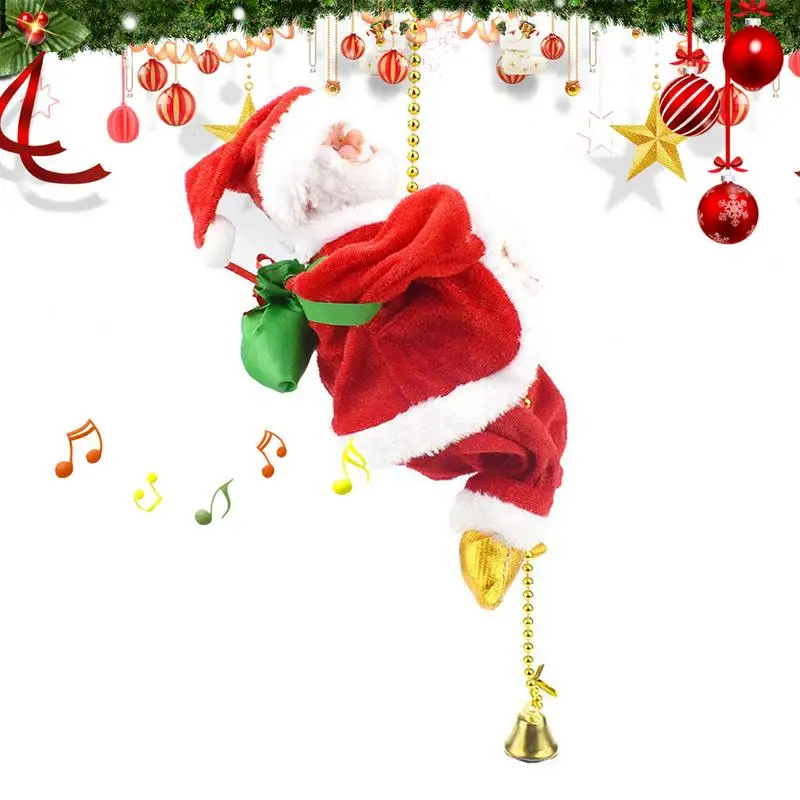 

Подъемная веревка с Санта Клаусом, электрическое украшение для скалолазания, 9 дюймов, высота вверх и вниз, искусственное скалолазание на бусинах, домашний декор