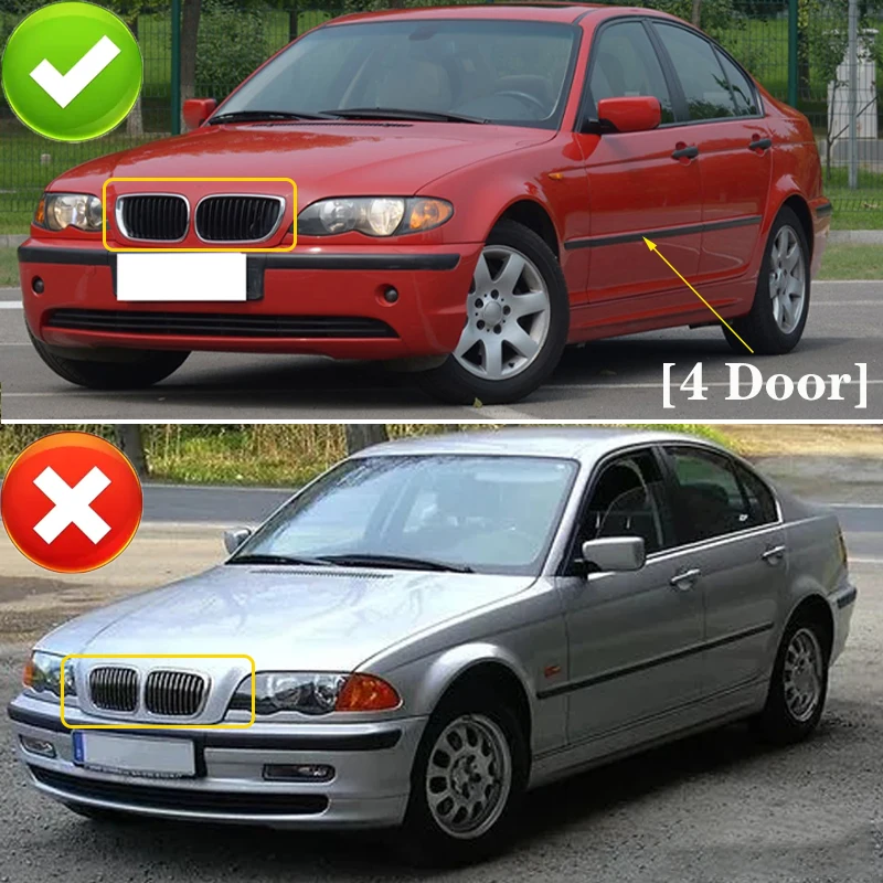 Car Front Kidney Black Grille for BMW E46 Grill Facelift Prefacelift 2 Door  Coupe/ 4 Door Sedan Tuning - AliExpress