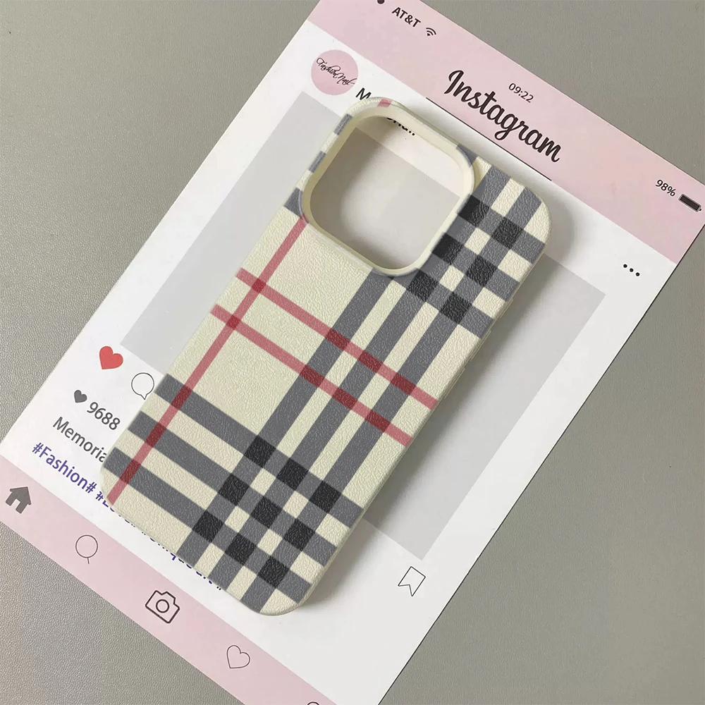ตัวเลือกสินค้า เคสโทรศัพท์ลายสกอตคลาสสิก สีแดงดำ ปกป้อง iPhone ทุกรุ่น