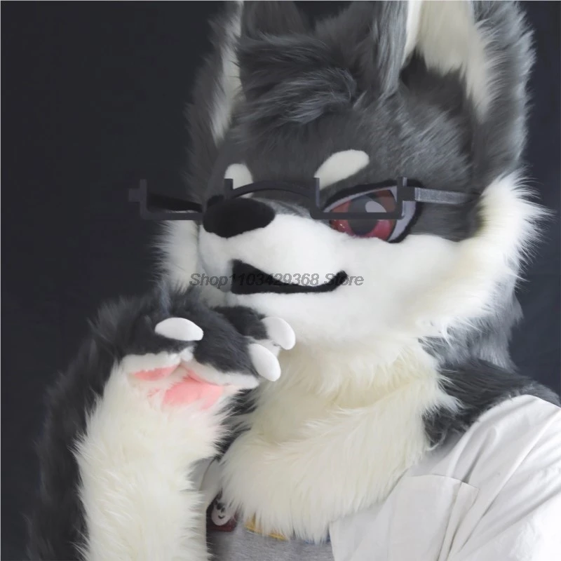 Animal Glasses Fursuit Accessories Kigurumi Mask Furry Costume Head Base Kig Fursuit Suit Halloween Kemono Head Cat