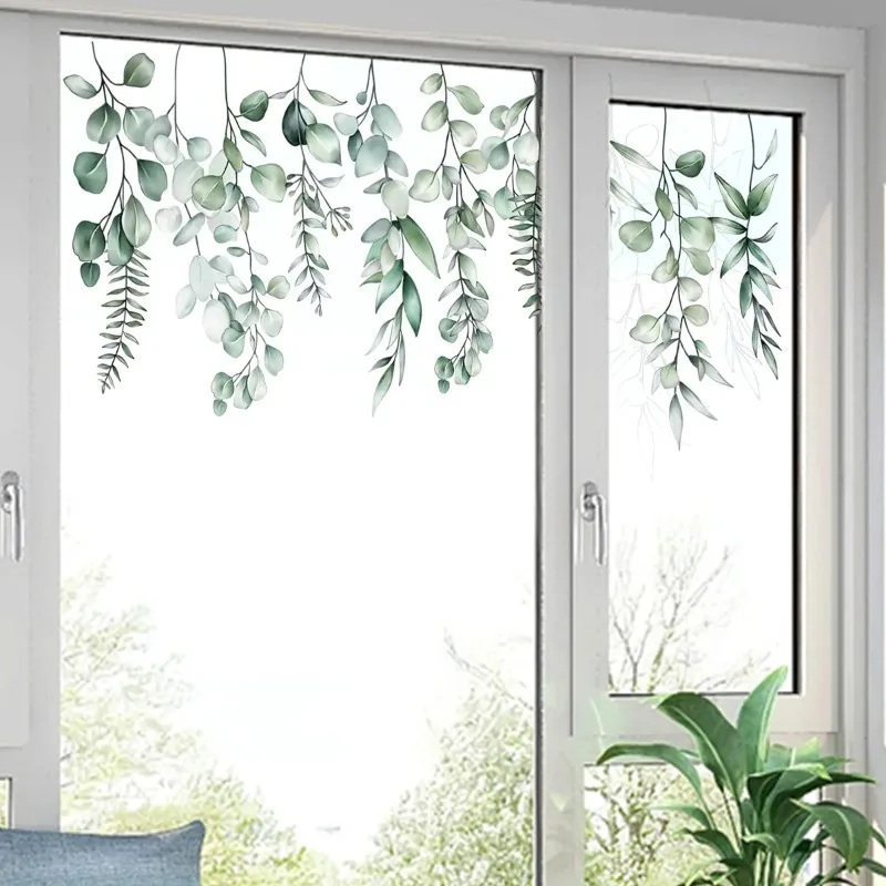 Glass Stickers Plant Flowers Flower Living Room Window Theme Decorative Wall Stickers Window