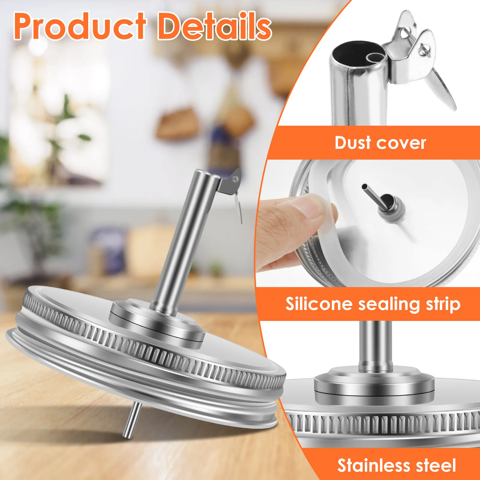 2 to 4PCS Mason Jar Lids Regular 8.6/9cm Wide Mouth Canning Lids Reusable Metal Canning Jar Leak-proof Split-Type Caps