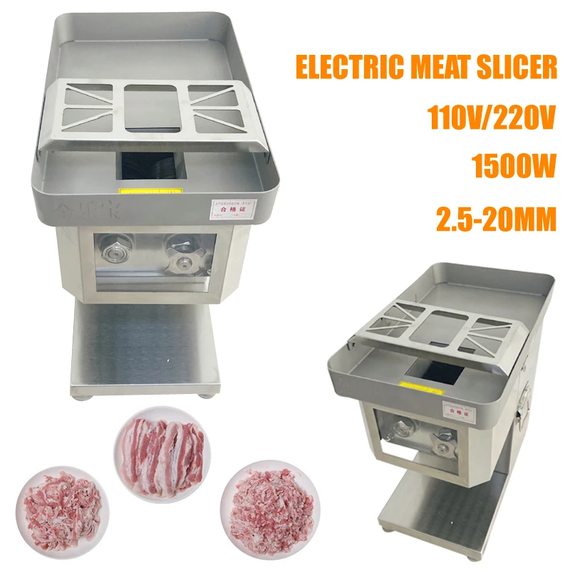 

Commercial Stainless Steel Small Automatic Meat Slicer Household Pork Meat Strip Dicing Machine