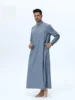 Men Casual Loose Kaftan Muslim Thobe Jubba Dishdasha Thawb Islamic Dress Abaya Arab Plain Color Robe Eid Jalabiya Clothing Gown