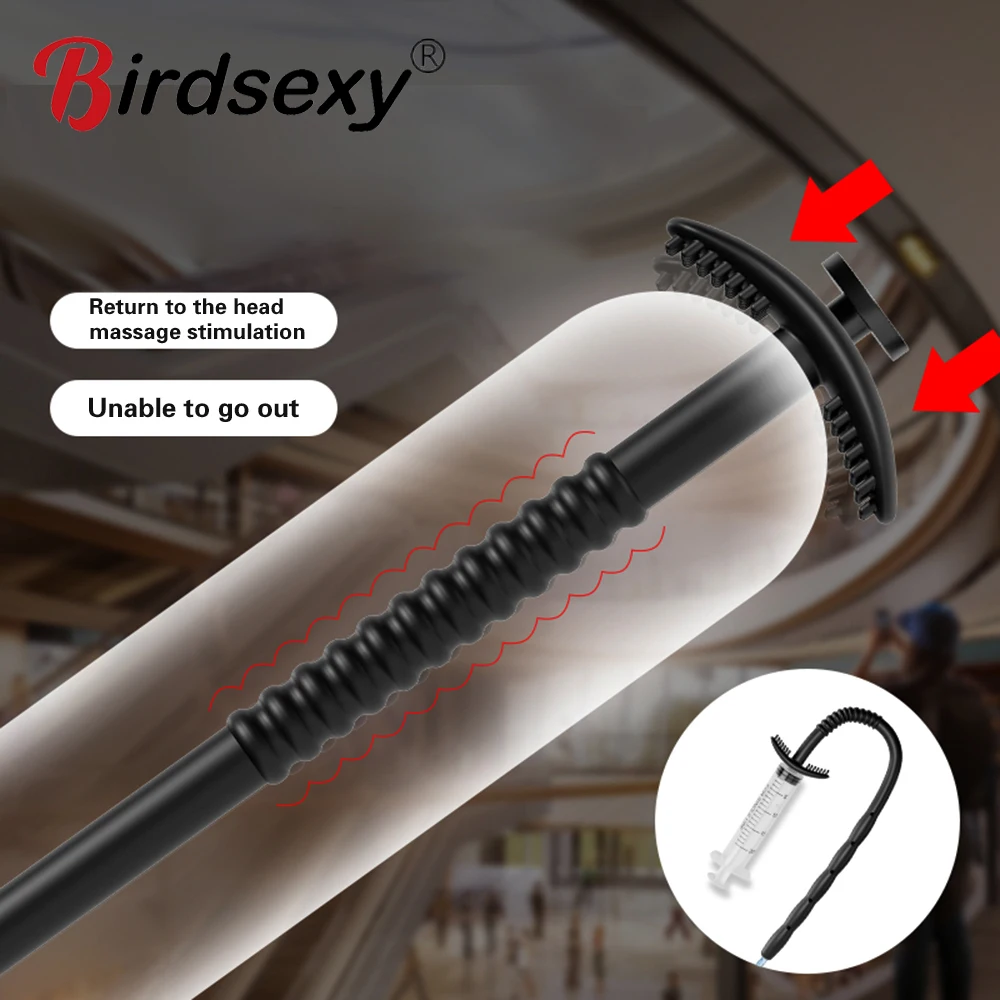 Hollow Penis Plug Enema Flush Silicone Stick Catheter Urethral Sounding Dilation Male Masturbator Adult Sex Toy penis sex toys For Man Expander