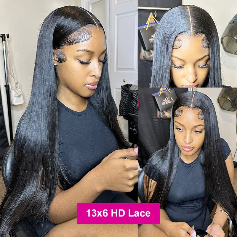 Hd Transparent Straight Lace Frontal Wig 13x6 Hd Lace Wigs Brazilian Bone Straight Lace Front Human Hair Wigs For Women