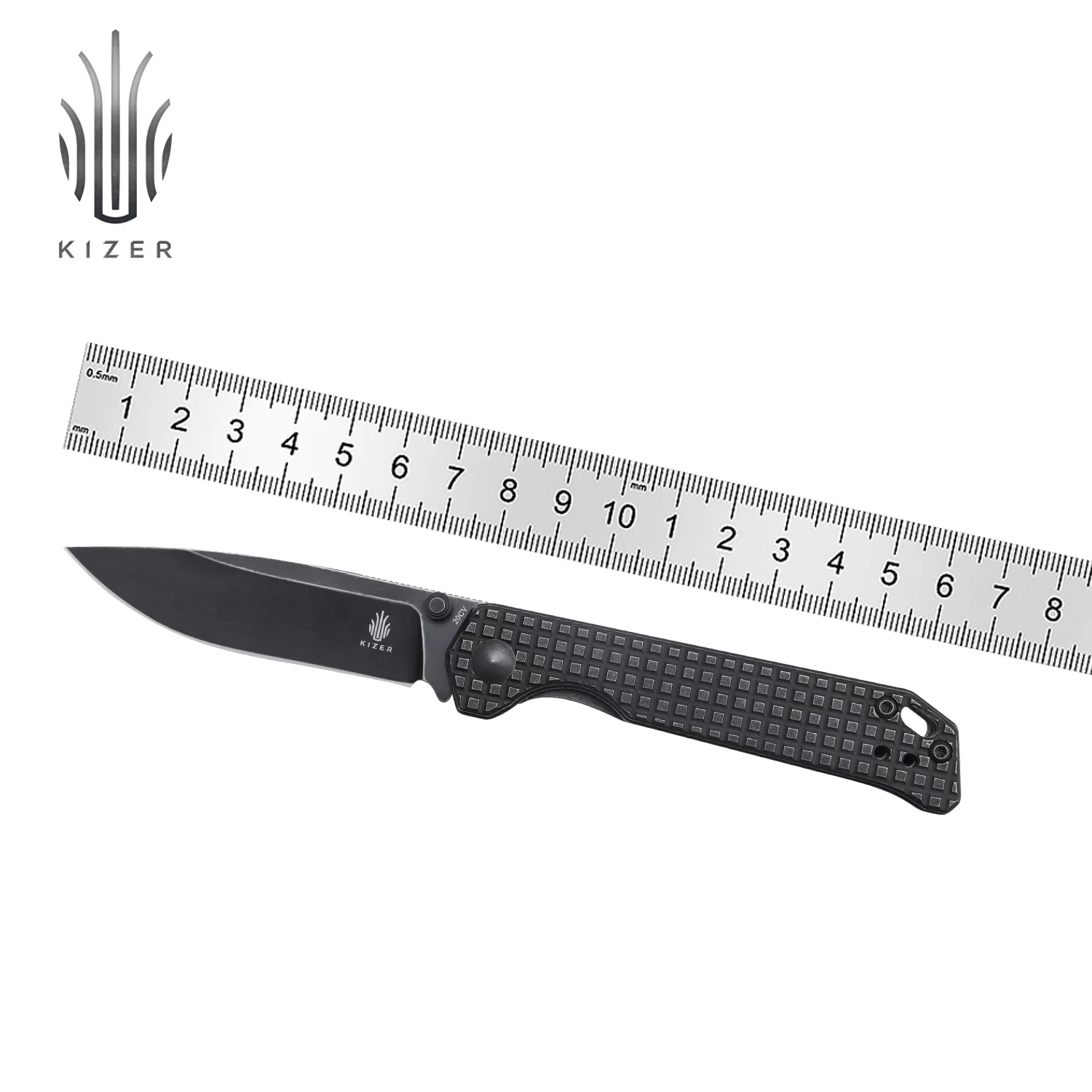 

Нож для выживания Kizer мини Ki3458RA3 2022 Новая Черная титановая ручка со стальным лезвием 20CV охотничий нож инструменты для улицы
