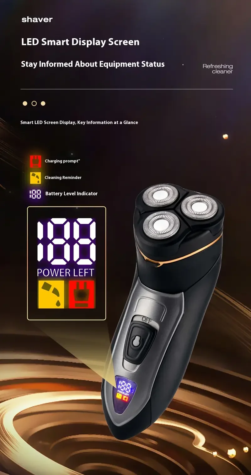 3d Floating Electric Shaver For Men With Led Display & Usb-c_voghion.com