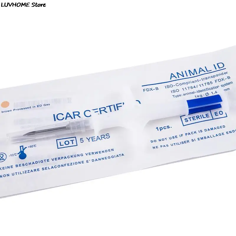 Pet Microchip Syringe ISO FDX-B Cat Dog Microchip 1.48x8mm Animal Syringe ID Implant Pet Chip