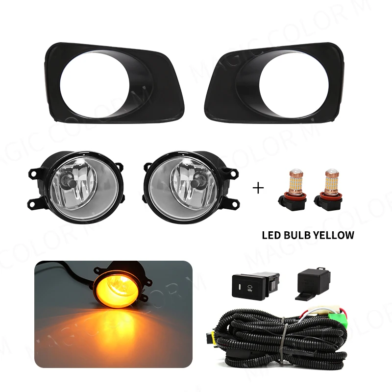 LEVANLIGHT Fog Lights Assembly For Toyota Corolla Fielder/Axio 2007-2011 – Clear Lens, H11 Bulb, Plug & Play