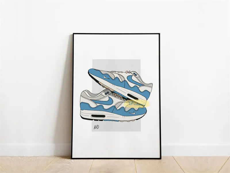 thumbnail image 1 of Póster de zapatillas de deporte de marca de fama mundial para sala de estar, pintura en lienzo moderna, arte para el hogar, decoración de pared, imágenes estéticas, regalos, 1 of 5