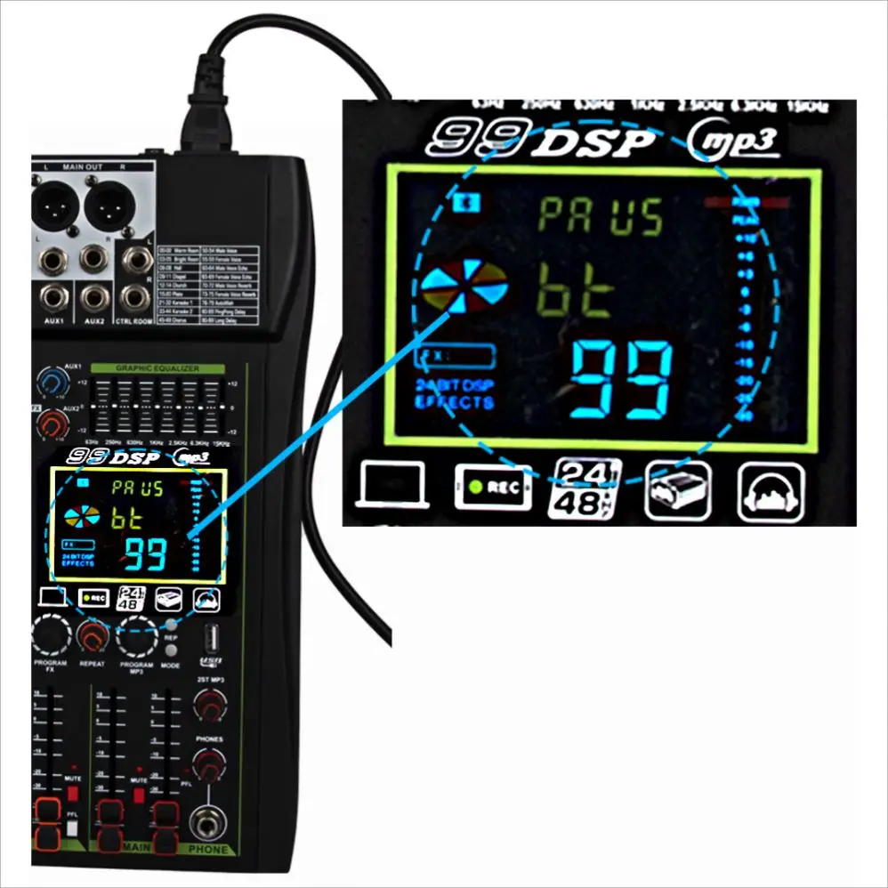 전문가용 32채널 디지털 믹서 CE 인증 24채널 오디오 믹서