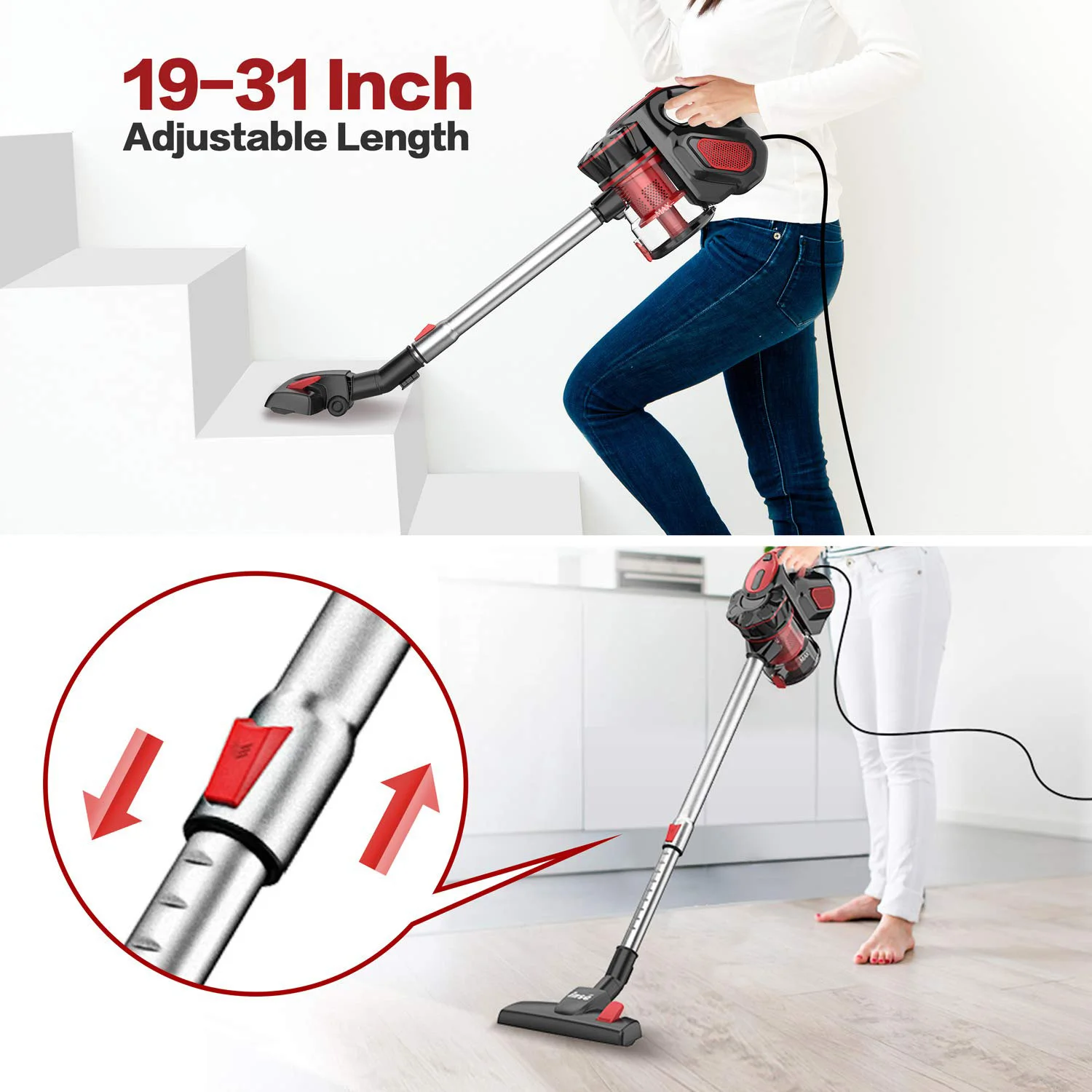 INSE I5 Corded Vacuum Cleaner 600W 18000Pa Powerful 2-in-1 HEPA Filters Handheld Stick Vaccum for Home Carpet Pets Hair Cleaning 3